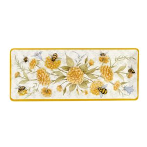 certified international bee sweet melamine rectangular platter, 19-inch length, multicolor