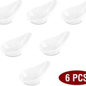 MALACASA Porcelain Sauce Dip Bowls, Ceramic Serving Dish Condiment Set, Small Snack Bowls for Seasonings/Appetizers/Relish, Set of 6, Series Ramekin