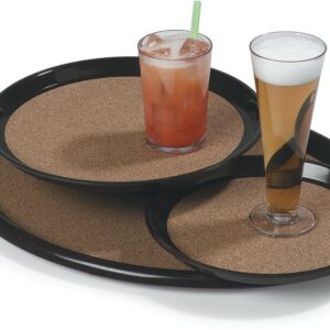 Carlisle FoodService Products Cork Tray Round Tray for Restaurants, Cork, 14 Inches, Brown, (Pack of 12)