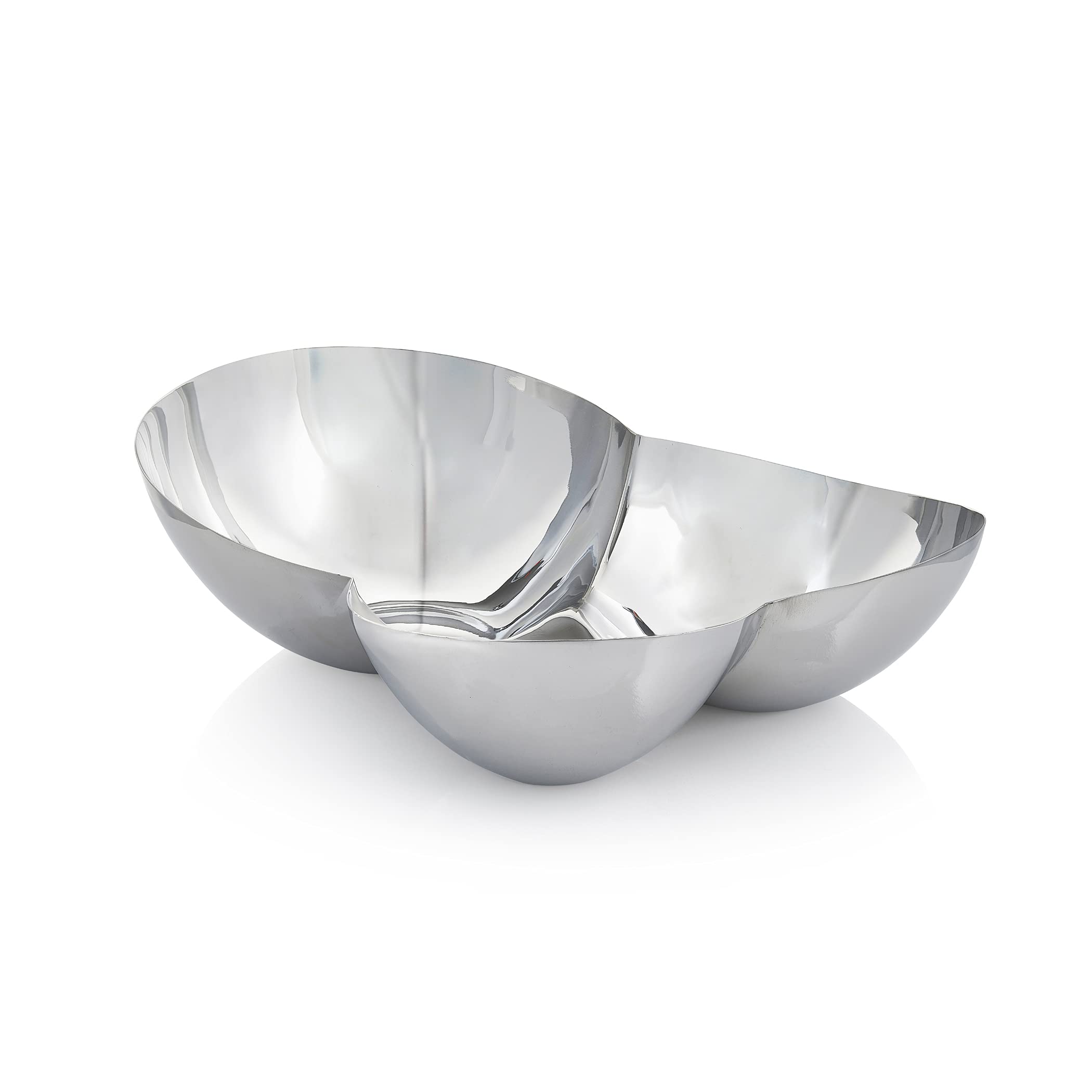 Nambe - Pulse Collection - Chip & Dip Bowl - Measures at 7.5" x 9.5" x 4" - Made of Stainless Steel - Hand Wash Only - Designed by Sena & Seidenfaden Design