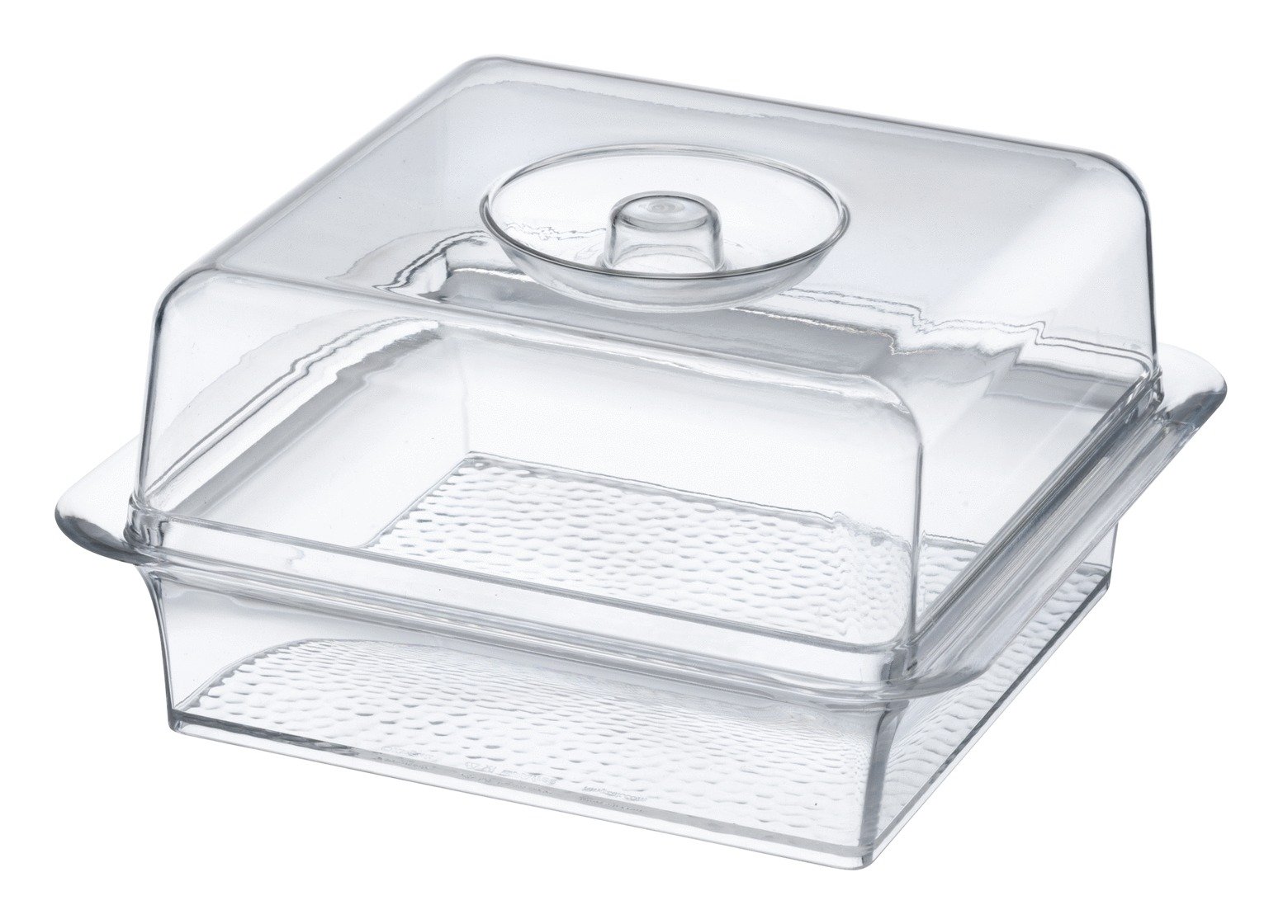 Clear Premium Acrylic Square Serving Tray with Lid (7.5" x 7.5" x 3.88", Pack of 6) - Perfect for Parties, Events, & Dining