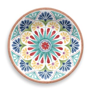 tarhong abode homewares rio medallion round platter, 14", pure melamine, indoor/outdoor