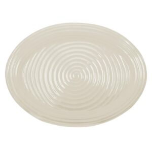 portmeirion sophie conran pebble medium oval platter | porcelain serving tray for appetizers, snacks, and sandwiches | 14.5 x 12 inch | dishwasher and microwave safe