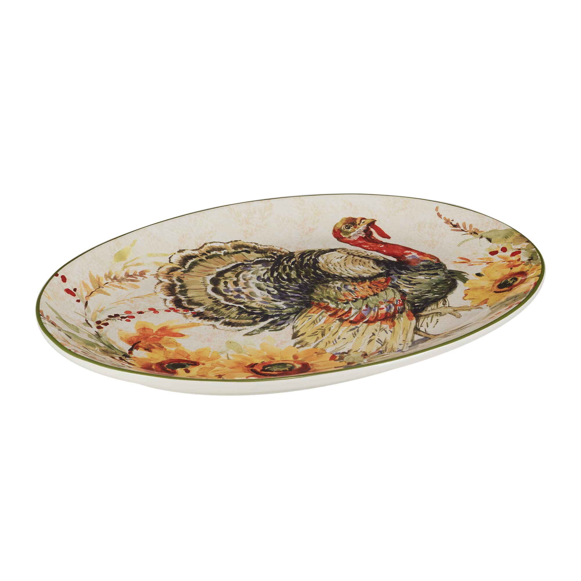 Certified International Harvest Morning Oval Turkey Platter, 16.25'' x 12'', Multicolor