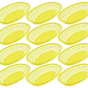 Set of 36 Yellow Black Duck Brand Oval Fast Food/Deli Baskets, 9.25 by 6 -Inch (36, Yellow)