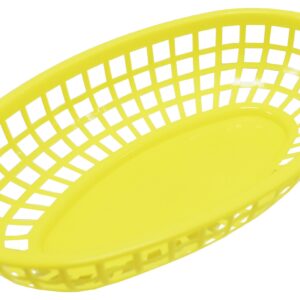 Set of 36 Yellow Black Duck Brand Oval Fast Food/Deli Baskets, 9.25 by 6 -Inch (36, Yellow)