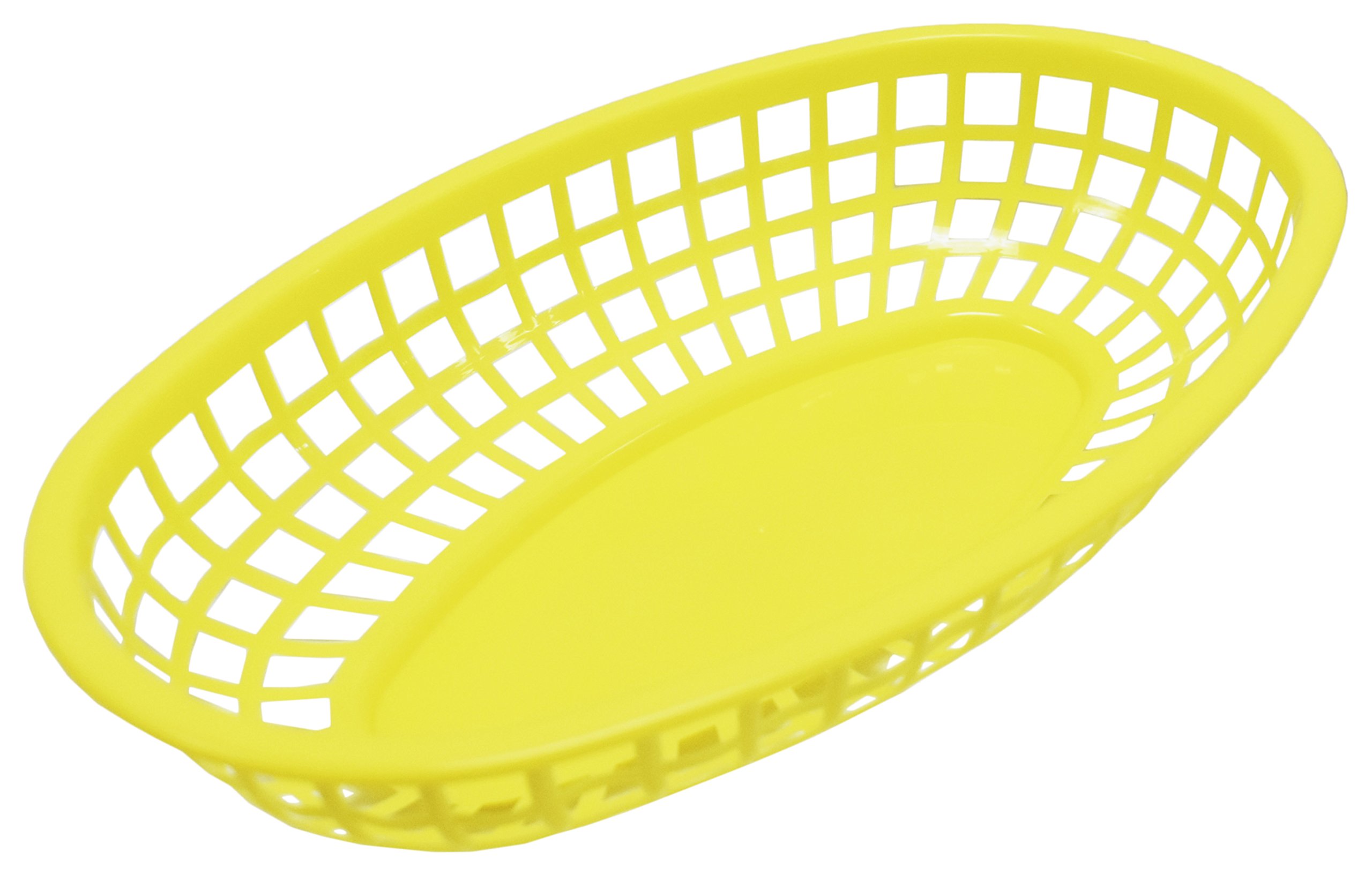 Set of 36 Yellow Black Duck Brand Oval Fast Food/Deli Baskets, 9.25 by 6 -Inch (36, Yellow)