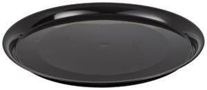 checkmate heavyweight plastic round catering tray with high edge, 14-inch diameter, black (25-count)