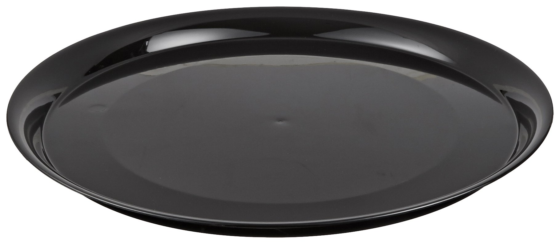 CheckMate Heavyweight Plastic Round Catering Tray with High Edge, 14-Inch Diameter, Black (25-Count)