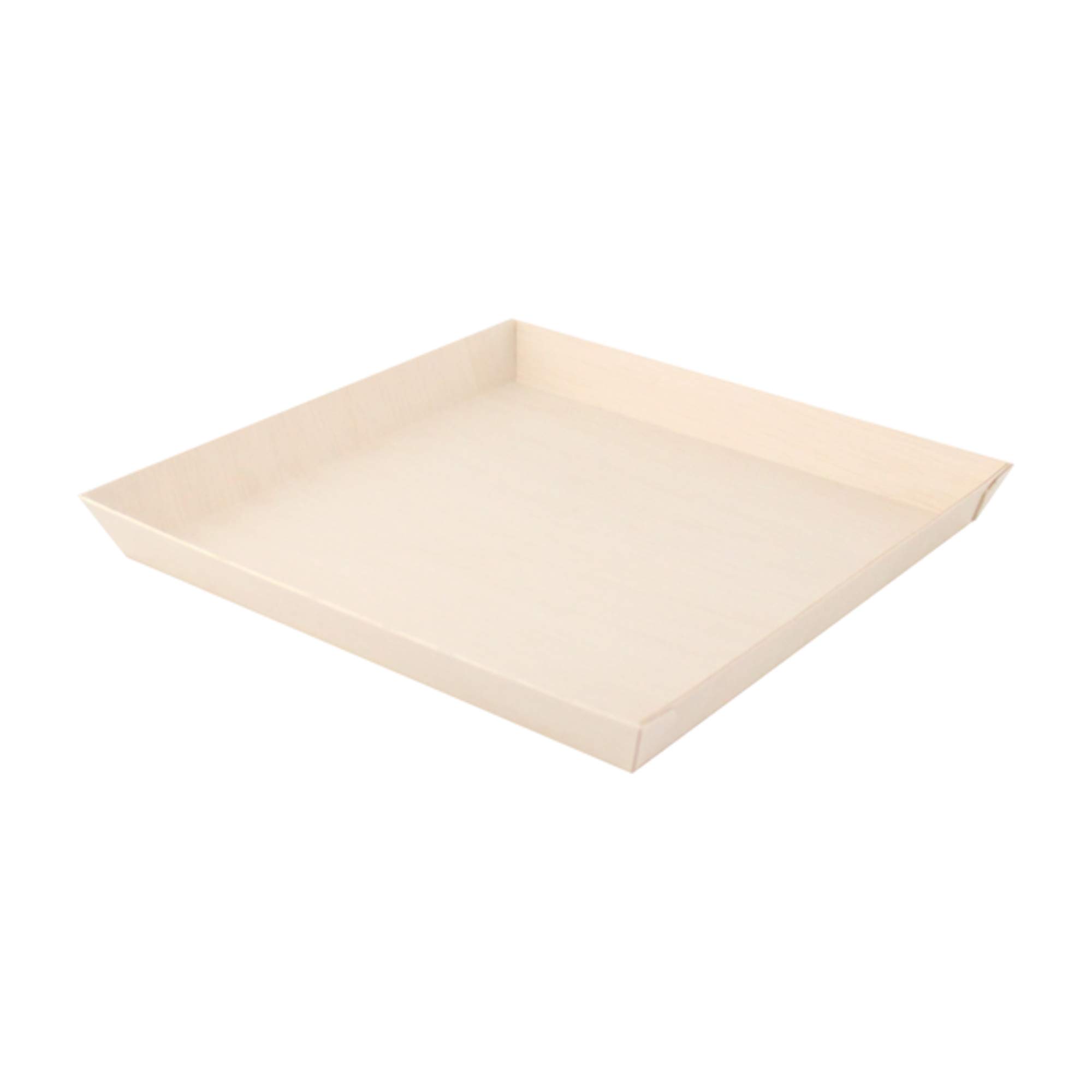 Samurai Square Wooden Tray (Case of 100), PacknWood - Biodegradable Wood Trays for Serving (9.2" x 9.2" x 1.1") 210SAMBQ2323