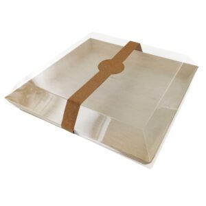 Samurai Square Wooden Tray (Case of 100), PacknWood - Biodegradable Wood Trays for Serving (9.2" x 9.2" x 1.1") 210SAMBQ2323