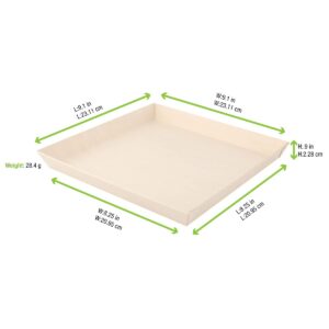 Samurai Square Wooden Tray (Case of 100), PacknWood - Biodegradable Wood Trays for Serving (9.2" x 9.2" x 1.1") 210SAMBQ2323