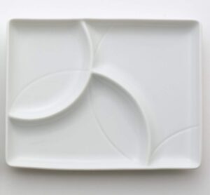 aito medium plate, white, approx. depth 5.6 x width 7.2 x height 0.8 inches (14.2 x 18.3 x 2.0 cm), deep mountain modern divider plate (cloisonne)