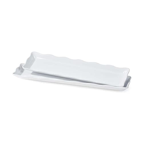 GET ML-129-W Food Service Display Tray with Scalloped Edges, 21" x 5.25", White