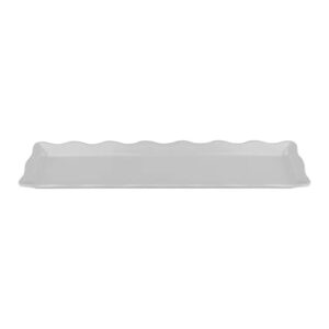 get ml-129-w food service display tray with scalloped edges, 21" x 5.25", white
