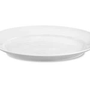 Pillivuyt, XX Large Classic White Oval Porcelain French Serving Platter, Turkey Platter, 21.5 Inches x 13.5 Inches, Oven, Freezer, Microwave to Table