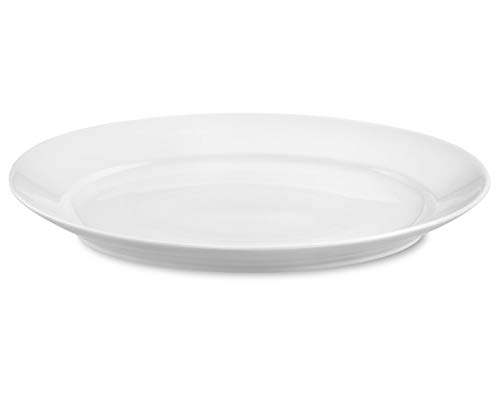 Pillivuyt, XX Large Classic White Oval Porcelain French Serving Platter, Turkey Platter, 21.5 Inches x 13.5 Inches, Oven, Freezer, Microwave to Table