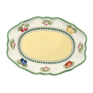 villeroy & boch porcelain french garden fleurence oval platter, 14.5 in, white/multicolored