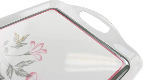 Reston Lloyd Melamine Serving/Ottoman, Rectangular Tray, Pink Trio