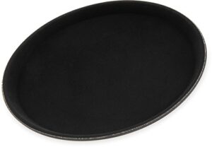 carlisle foodservice products 1100gl004 griplite rubber lined non-slip round serving tray, 11" diameter, black (pack of 12)