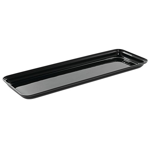 Delfin 24" x 8" x 1" Black Rectangular Market Tray