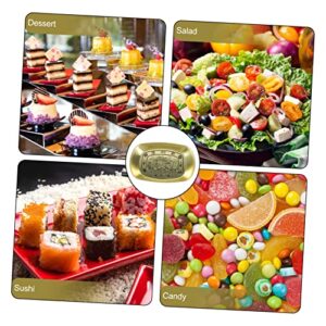 Cabilock Pastry Tray Cupcake Stand Tinplate Fruit Plate Golden Thicken Tray Decorative Tray Cake Plate Server