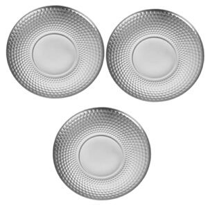 zerodeko 3pcs hammered fruit plate round salad plates metal dinner plate large dinner plate camping tableware plate fish serving platter disc japanese-style child stainless steel food plate
