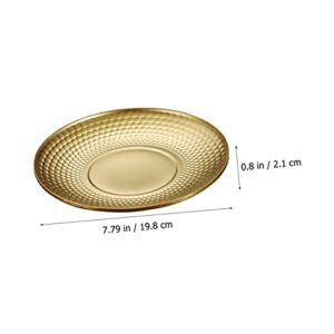 Cabilock 4pcs Hammered Fruit Plate metal noodles dish dessert dishes noodle plate food plates fruit holder dishes key tray dinner plate Disc Stainless steel child creative plate dried fruit