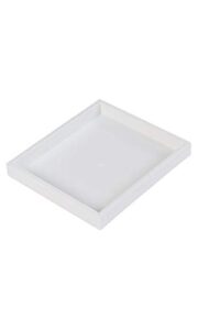 small white plastic stackable tray - 7 1/4"l x 8 1/4"w x 1”h - set of 3
