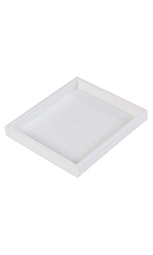 Small White Plastic Stackable Tray - 7 1/4"L x 8 1/4"W x 1”H - Set of 3