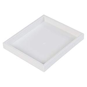 Small White Plastic Stackable Tray - 7 1/4"L x 8 1/4"W x 1”H - Set of 3