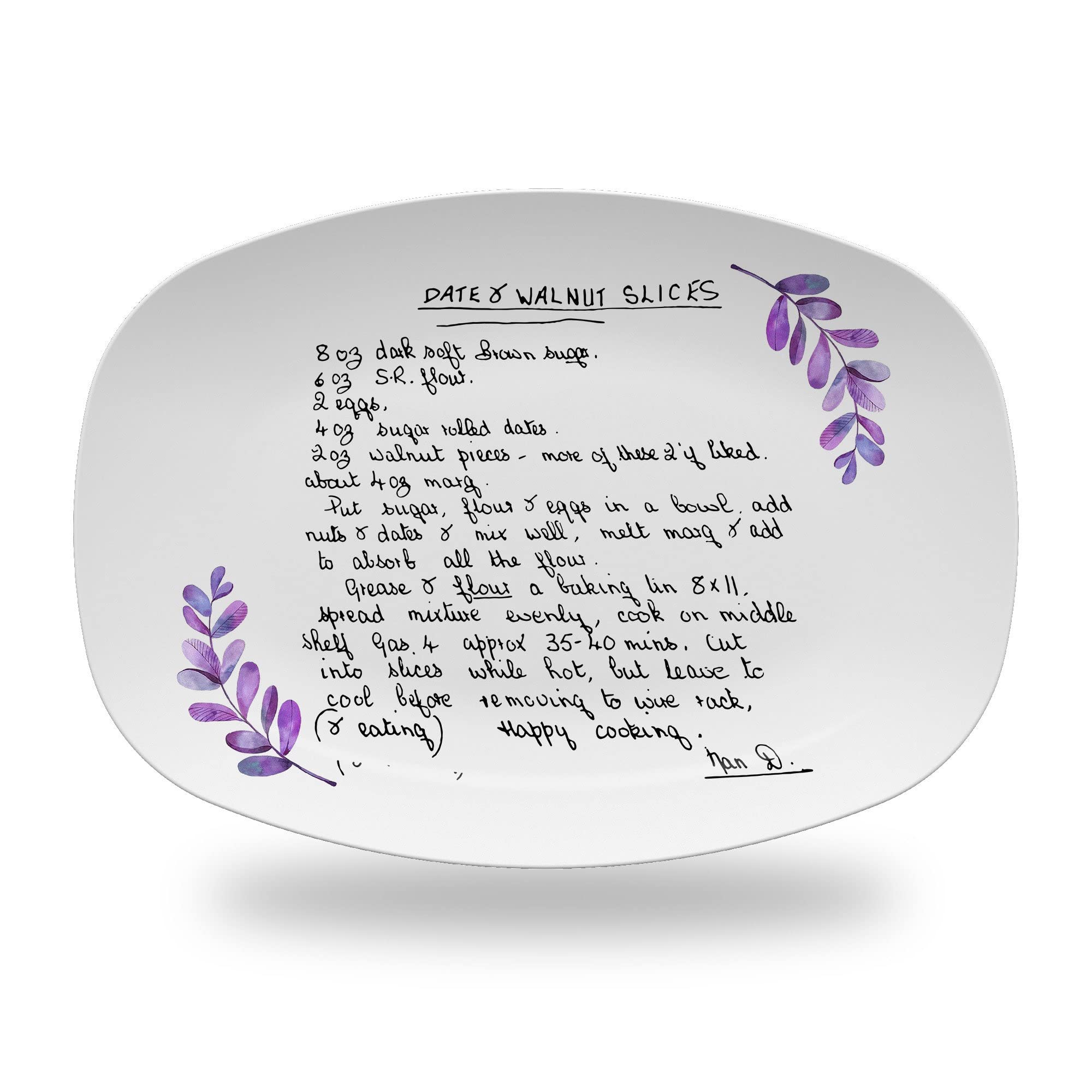 Handwritten Recipe Personalized Platter Custom Handwriting Recipe Plate Recipe Card Gift for Mom or Grandma Grandparent Day Gift Idea Serving Tray Serving Plate for Fish Dish