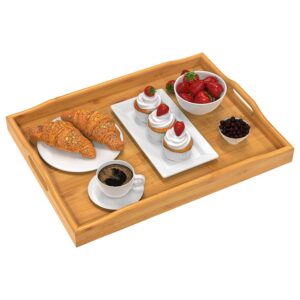 Pipishell Bamboo Bed Breakfast Tray & Bamboo Serving Tray