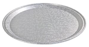 handi-foil 12" flat aluminum foil cater serving tray - round catering platter (trays only - no lids) pack of 12