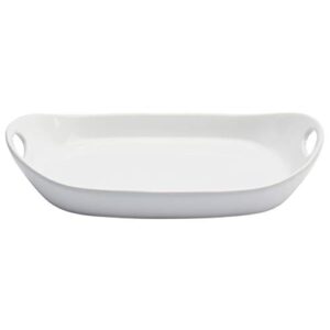 tabletops gallery white durable stoneware serving dishes platter and sets with handles, large deep rectangular serving platter