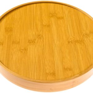 Divided Serving Tray - Bamboo with Acrylic Glass Lid - Appetizer Party Platter - Perfect for Serving Dishes, Serving Platters, Chip and Dip Tray, Veggie Tray, Or Taco Toppings Serving Tray Circle 12"