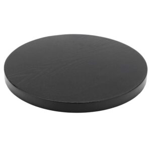 Food Serving Tray Wooden Round Anti-Slip Black Tea Tray Serving Table for Home Shop Office Bar Use(30cm)