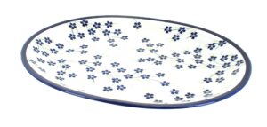 blue rose polish pottery willow large serving platter
