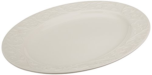 Lenox Opal Innocence Carved Large Oval Platter -,White