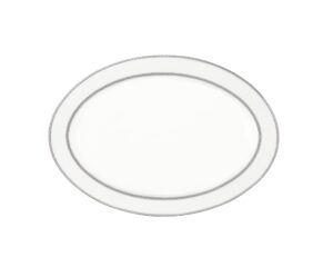 lorren home trends arianna collection bone china serving platter, 14", silver