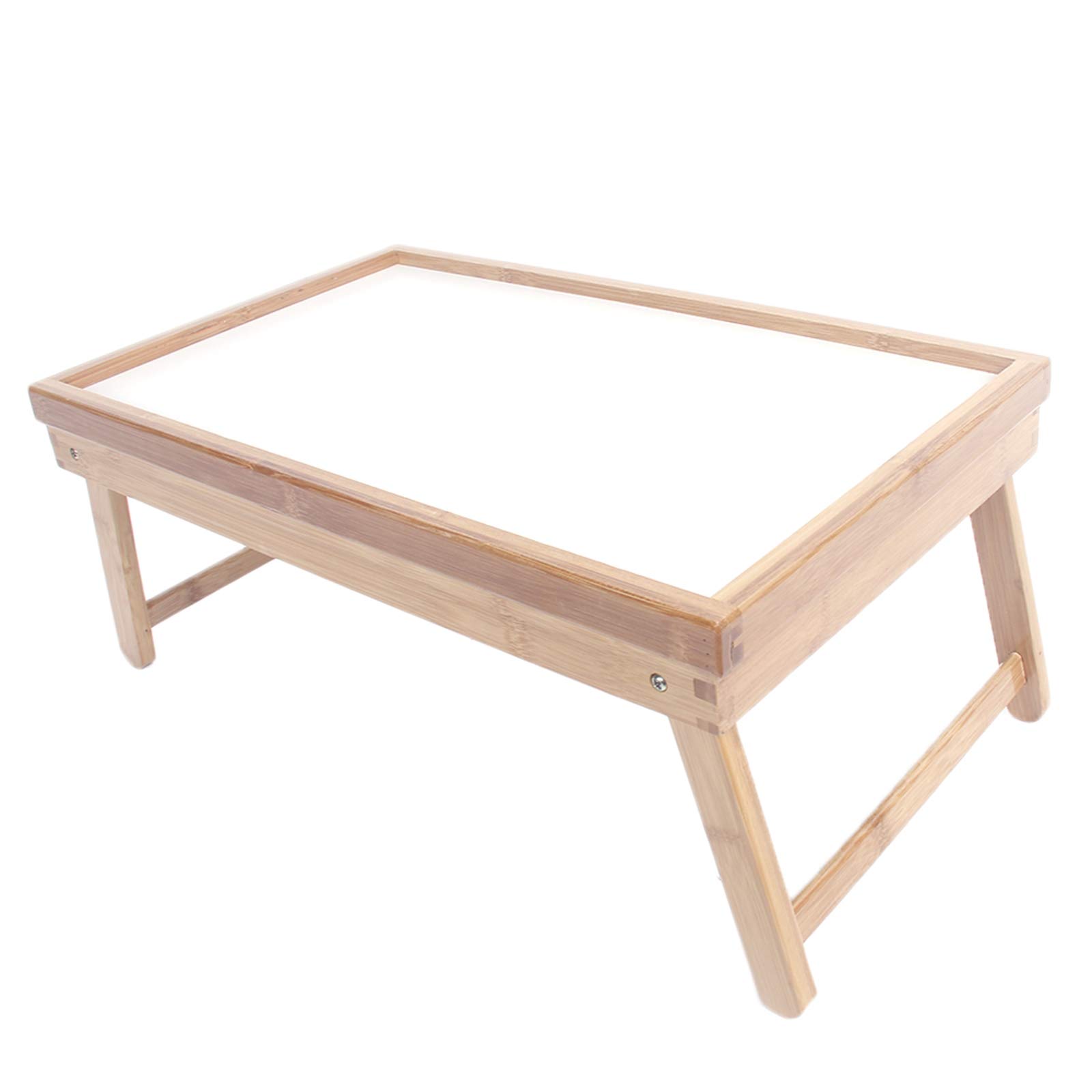 Breakfast Tray Table Bamboo Bed Breakfast Folding Tray Modern Coffee Table Tea Table Sofa End Side Rectangular Folding Table Wood Storage Serving Tray for Home Accent Living Room Bedroom