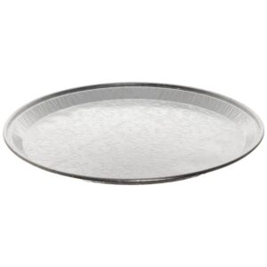 durable packaging aluminum cater trays, flat tray, 12" diameter x 0.56"h, silver, 50/carton