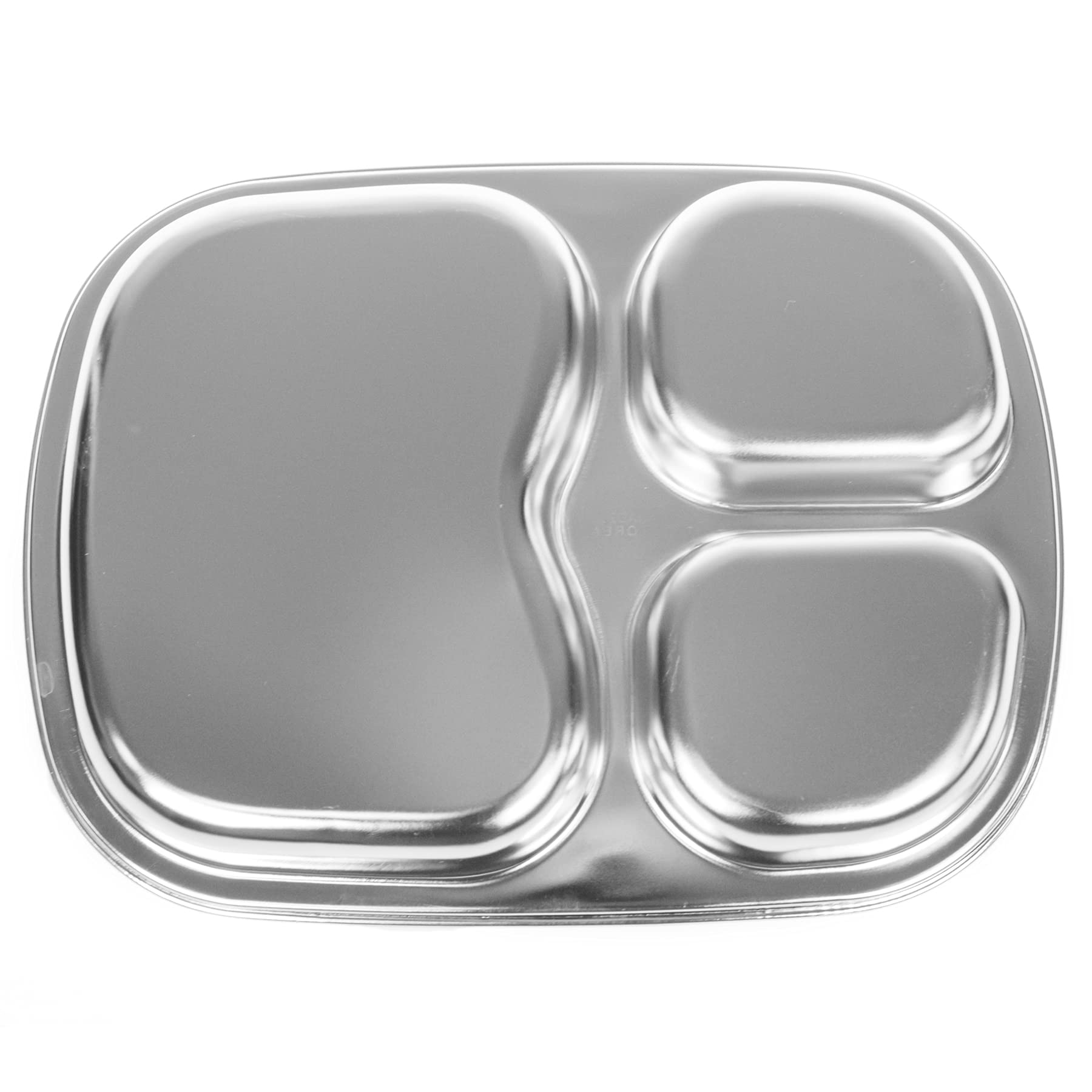 Stainless Steel Divided Plates Tray, 3 Section, Small Size Compact Serving Platter Snack Treat (3, 3 Section)