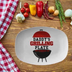 Personalized Dad's Grilling Plate Kids Names Serving Platter Dinnerware Customized Kids Names Plate for Garden Barbecue Family Reunion Unique Custom Family Names Platter for Boys and Girls