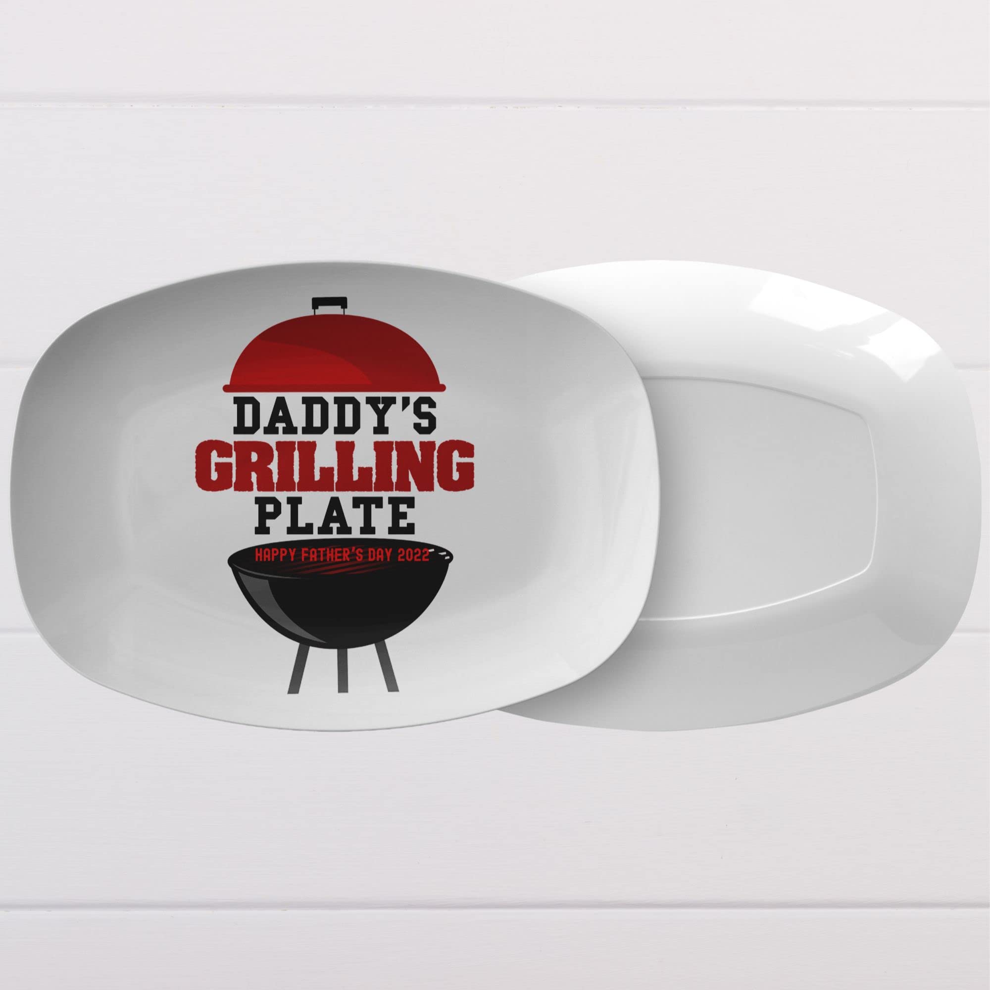 Personalized Dad's Grilling Plate Kids Names Serving Platter Dinnerware Customized Kids Names Plate for Garden Barbecue Family Reunion Unique Custom Family Names Platter for Boys and Girls