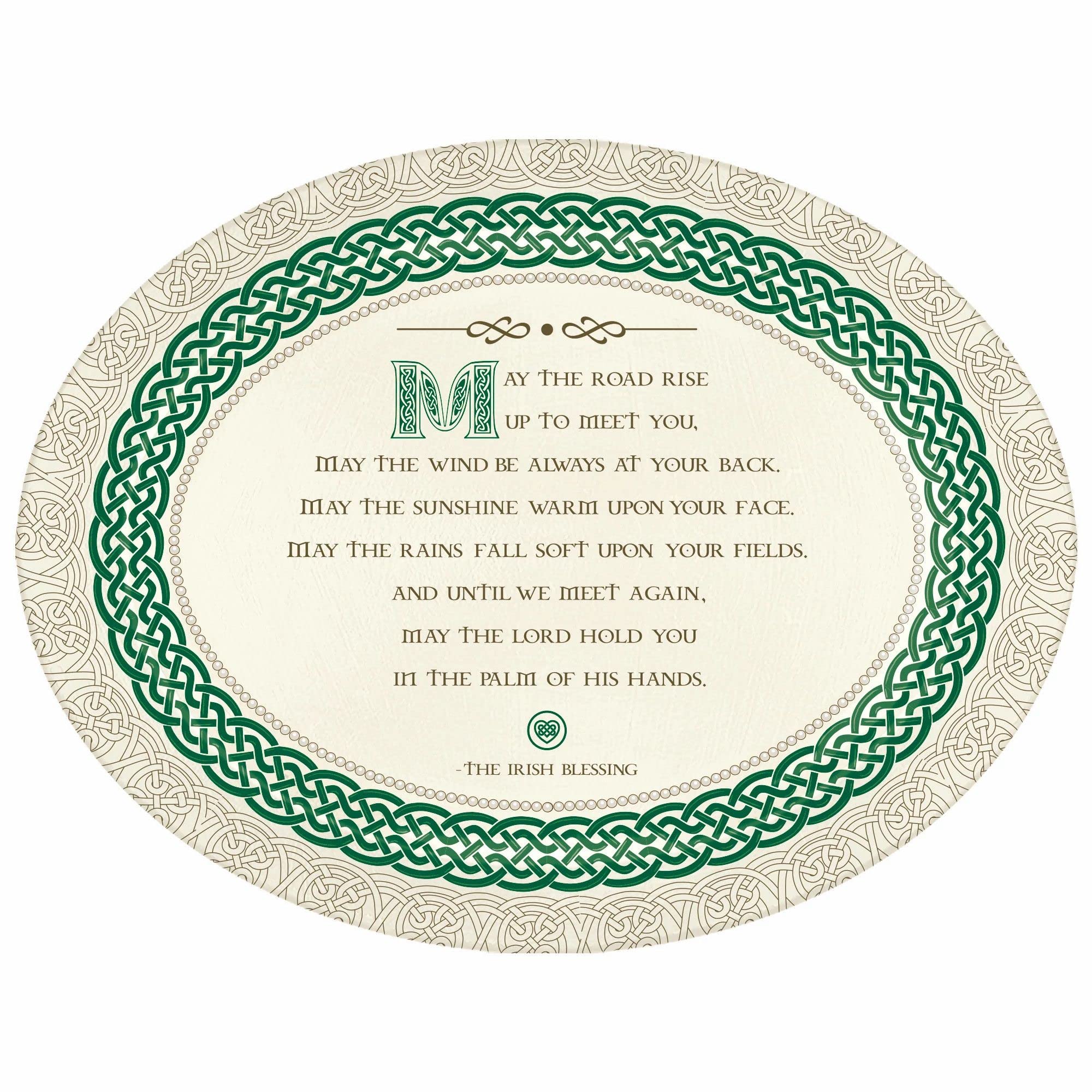 Amscan Irish Blessing Melamine Oval Platter - 18.25" x 14.5" | Eye-Catching Green & Light Yellow Color Design, Perfect for Home Celebrations and Gifts - 1 Pc.