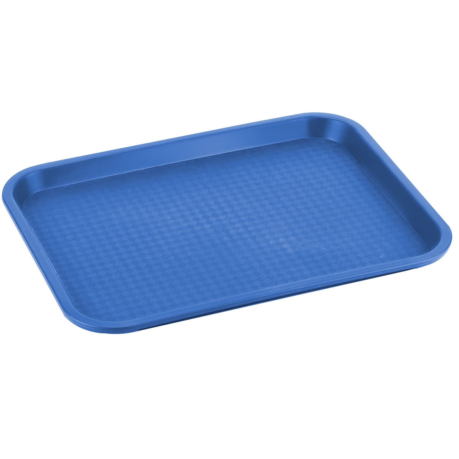 MAHIONG 15 Pack 14 x 10 Inch Blue Large Fast Food Tray, Rectangular Plastic Cafeteria Trays Restaurant Serving Trays, School Lunch Trays