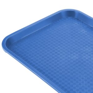 MAHIONG 15 Pack 14 x 10 Inch Blue Large Fast Food Tray, Rectangular Plastic Cafeteria Trays Restaurant Serving Trays, School Lunch Trays