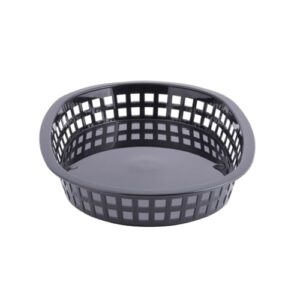 tablecraft oval black plastic platter baskets, 12/ct (1076bk) (86397)