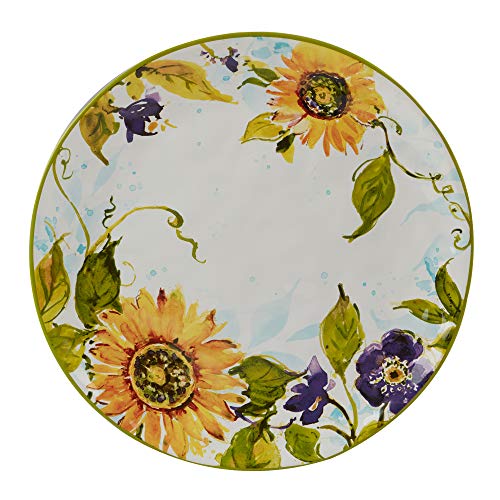 Certified International Sun Garden Round Platter,13" Diameter x 1.25", Multicolor